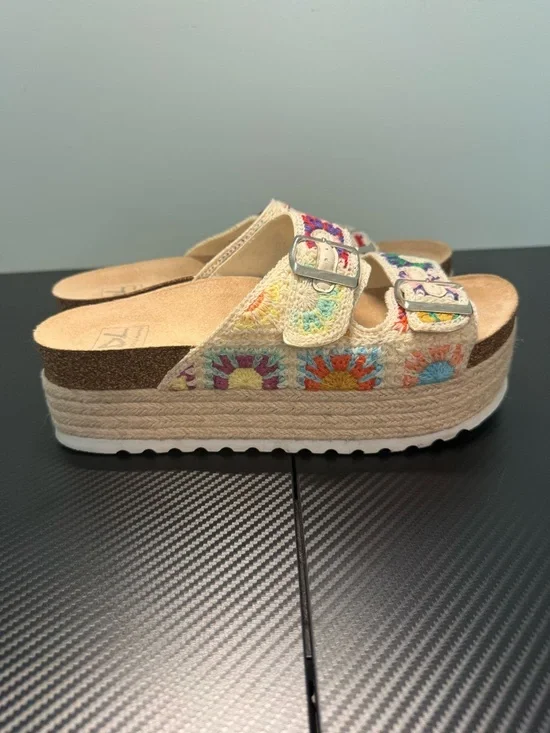 🌸 Dirty Laundry Crochet Platform Sandals Size 39 (US 8.5) Boho Floral 🌸 - Picture 9 of 10